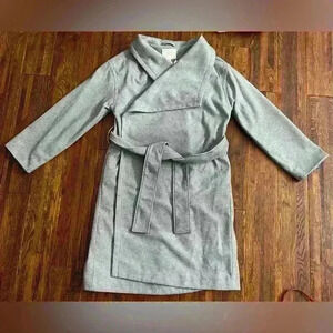 TARGET A NEW DAY Striped Wrap Belted Coat in Light Blue and White